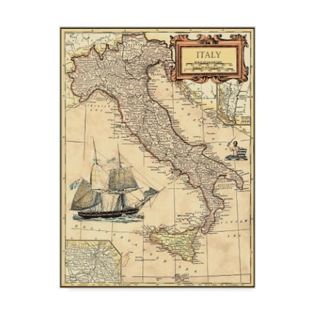 Vision Studio 'Italy Map' Canvas Art,35x47